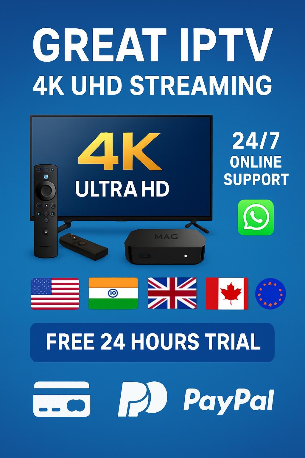 5-Year GreatIPTV Subscription (VIP Plan)